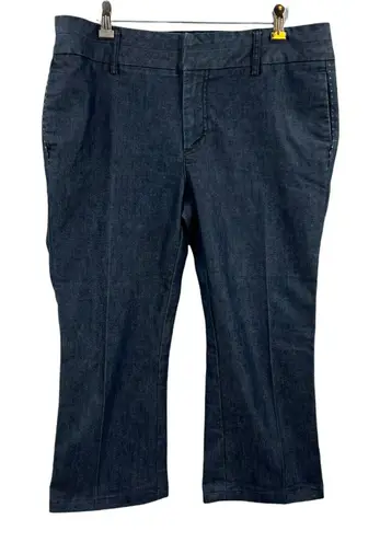 Apostrophe Flat Front Dark Blue Denim Trousers Crop Pants Size 12