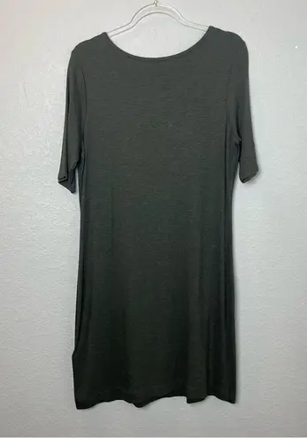Artisan NY Women's Heathered Olive Green Short Sleeve Short Dress Size M