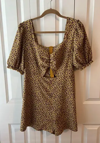 Homemade Yellow Floral Romper Size L