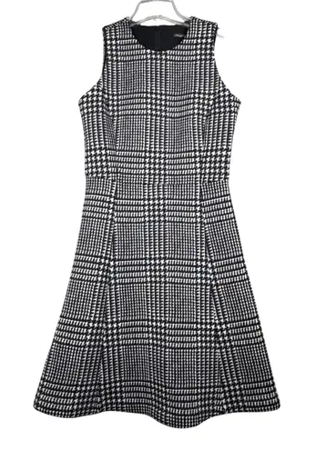 J. McLaughlin Dress Scuba Houndstooth Sleeveless Career Party Fitted Size Small