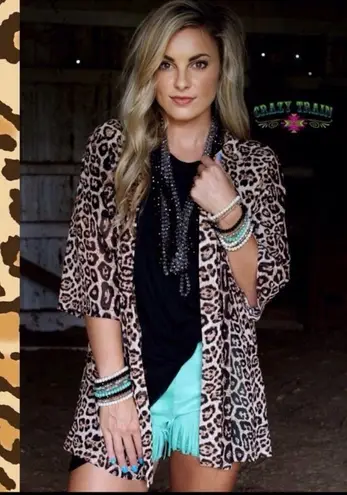 Crazy Train Leopard Kimono Cardigan One size