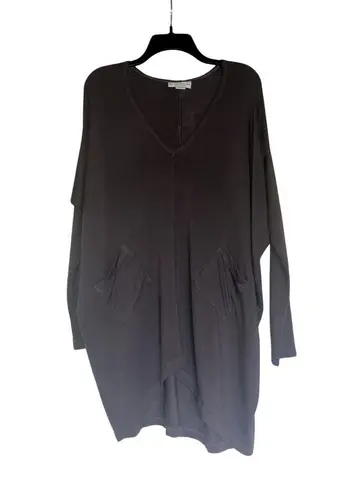Bryn Walker Alexis Tunic Top Mink Brown Size Small S Pockets LAGENLOOK OVERSIZED