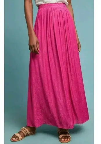 Akemi + Kin NWT Anthropologie Paros in Raspberry Pink Paisley Maxi Skirt 4 $118