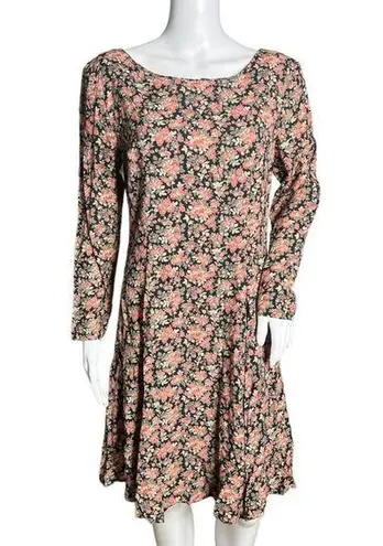 E.D. Michaels Dress Womens 8 10 Petite Fit & Flare Black Pink Floral Vintage Y2K Size 8P