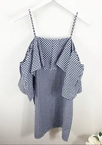 Amanda Uprichard  Marise Dress Navy Gingham Ruffle