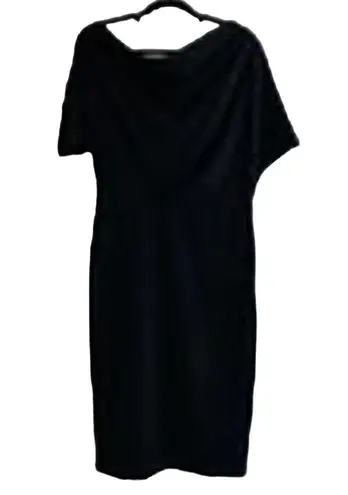 Alexia Admor one shoulder drape Black sheath dress, Size Small, B72, $78