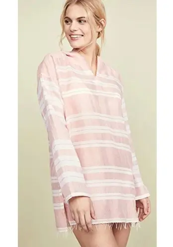 Lemlem NEW Golden Striped Doro Fringe Long Sleeve Hoodie Large