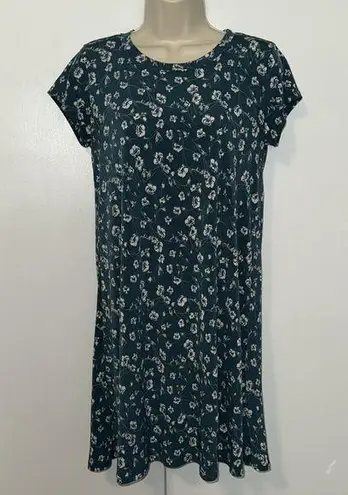Kaileigh Suzanna Teal Green Floral Short Sleeve Dress Women’s Small S