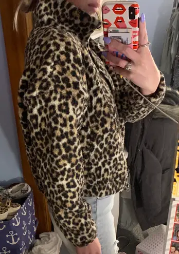 American Eagle Fleece Cheetah Jacket