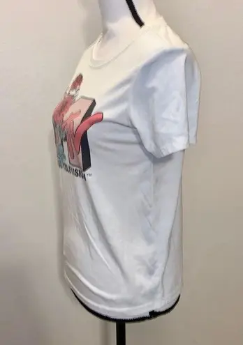 MTV Brand MTV Music Television Off White Floral Woman’s XS Short Sleeve Shirt