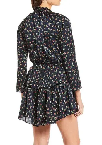 Julie Brown Dress Joanne Mini Floral Print Tie Neck Tiered Hem Wanderlust XS NWT