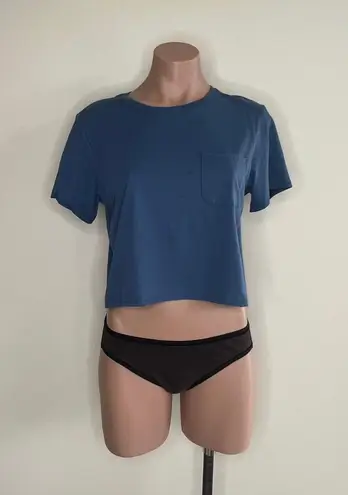 Richer Poorer Pima Cotton Boxy Crop Tee In Blue