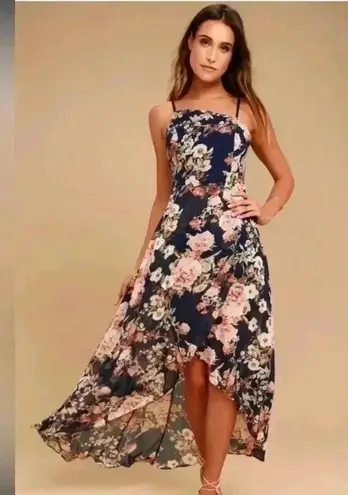 Lulus Reflection Navy Blue Floral Print High