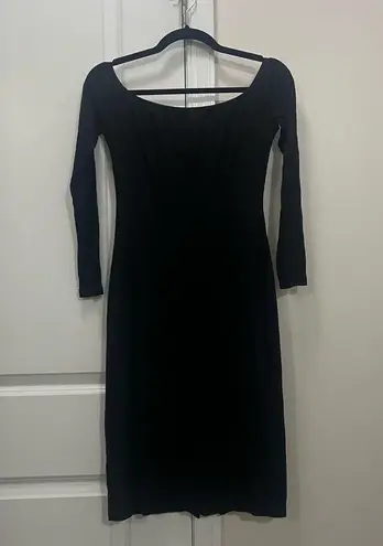 Privacy Please Black Ribbed Button Down Dress Size Small
