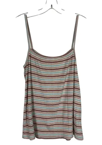 Kate Quinn 100% Organic Cotton Striped Ribbed Knit Tank Top Small S Sustainable Multiple