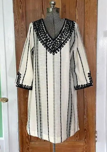 Soft Surroundings Coco De Mer Embroidered Tunic Shift Dress - Size Medium