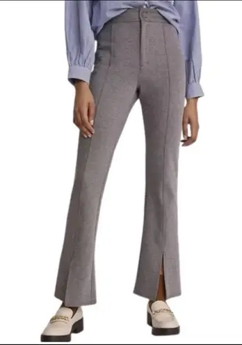 Maeve Anthropologie Seamed Flare Pants Gray Tweed Ponte Knot Size US 2 Slit