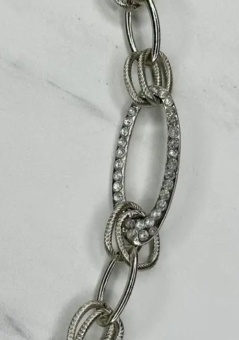 Rhinestone Studded Silver Chain Link Belt M/L ✨