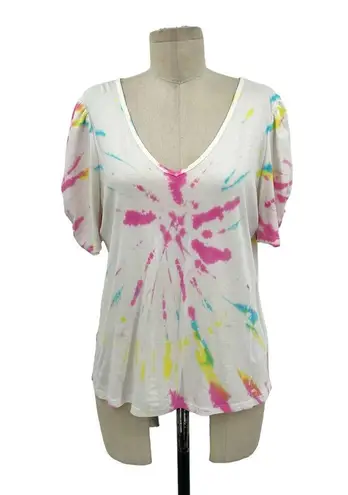 Generation Love  Odessa Tie-Dye Puff-Sleeve T-Shirt White Size Medium