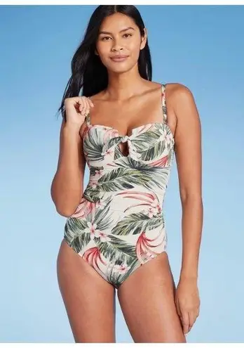 Kona Sol Swimwear New - Women's Pique Bandeau High Coverage One Piece Swimsuit