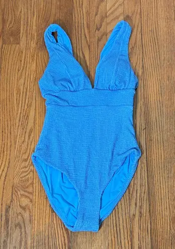 ANDIE The Mykonos One Piece LT Swimsuit Textured Blue size S long torso NWOT