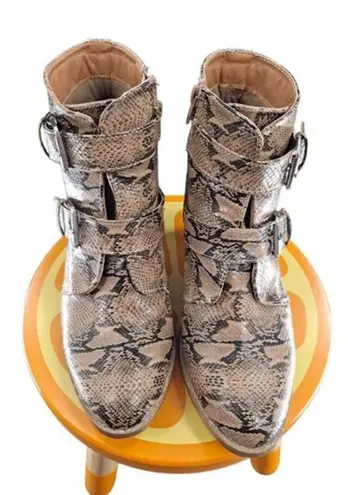 Coconuts by Matisse Snake Print Buckle / Zip Boots Wo Size 9