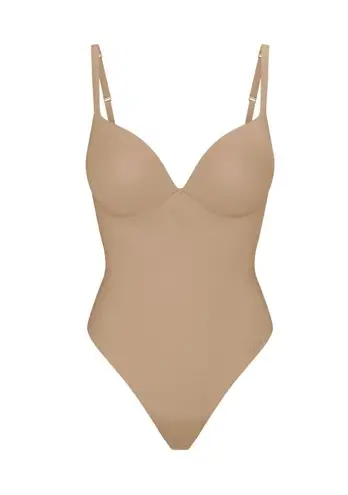 SKIMS Ultimate Body Push Up Thong Bodysuit in Clay, Size XXS