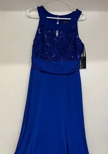 Enfocus Studio NWT En Focus Studio Royal Blue Empire waist Sequins Maxi Dress Sz 12