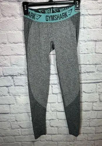 Gymshark  Flex Athletic Leggings Grey‎ & Teal color women’s size small