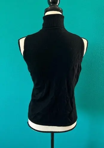 Kate Hill  Italian merino wool black turtleneck top in size petite large