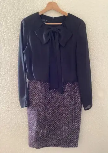 Lafayette 148 New York Tweed Bow Dress