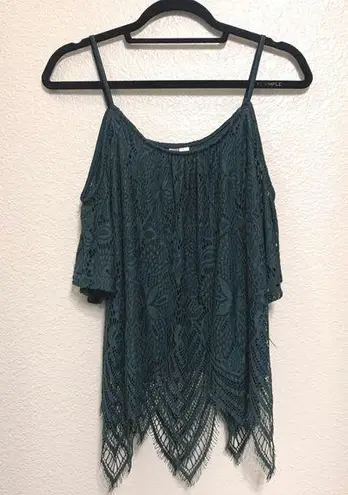 Open shoulder lace top Size XS