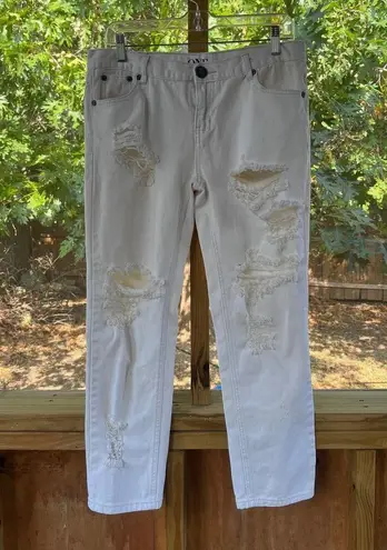 One Teaspoon  Awesome Baggies Jeans White Distressed Size 29