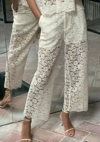 ZARA  NWT white lace crop pants