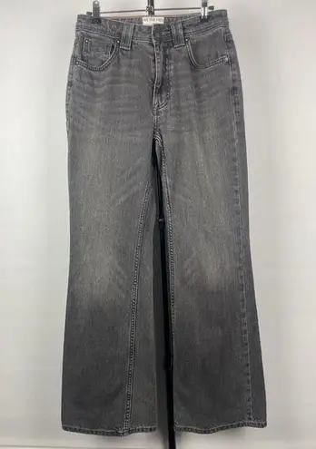 We The Free  Washed Black Gray Mid Rise Wide Leg Flare Denim Jeans Size 25