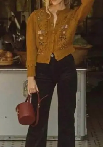 DOÊN | Maritime Corduroy Wide Leg Pants in Black | S