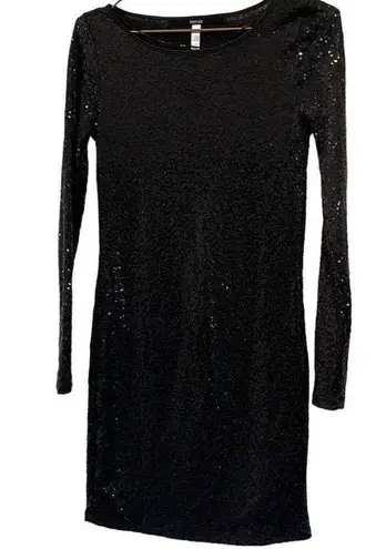 Kensie  Sparkly Black long sleeve Party Dress /Cocktail dress Size small