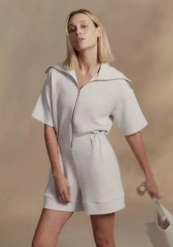 Varley Caldwell Doublesoft Playsuit Romper in Ivory Marl