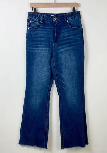 Oat New York Boot Cut Flare Jeans High Rise Women’s Size 8 or 29 Denim Raw Hem Blue
