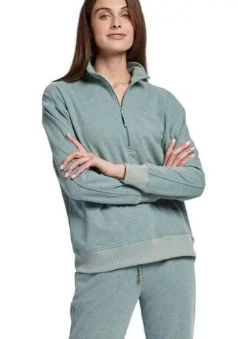 Tyler Boe Quarter Zip Lounger Set in Heathered Patina Green Size undefined