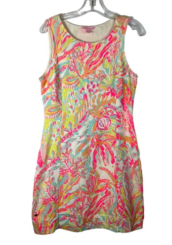 Lilly Pulitzer Colorful Floral Whiting Cutout Back Shift Dress in Scuba to Cuba