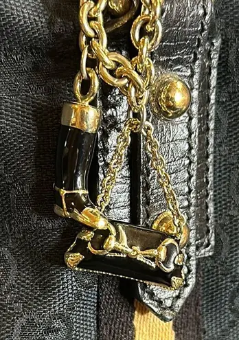 Gucci  Authentic Black & Beige GG Web Monogram Canvas Joliecoeur Tote w/ COA