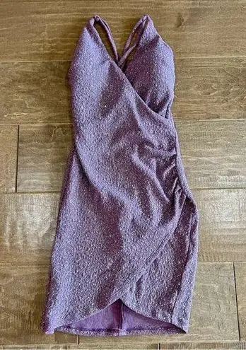 Xtraordinary Women’s Spaghetti Strap Sparkle Mini Dress Purple Size 0 EUC