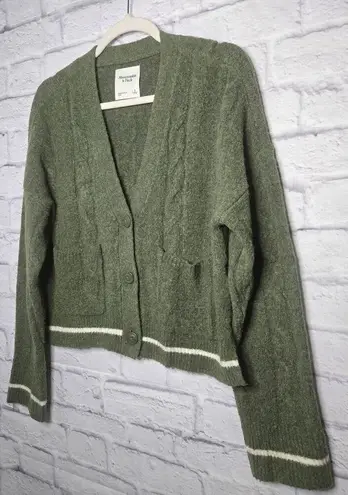 Abercrombie & Fitch  wool blend button down cardigan sweater green small. - Image 4