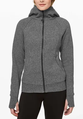 Lululemon  SCUBA FULL ZIP HOODIE LIGHT COTTON HEATHERED SPECKLED BLACK GREY thumbnail 1