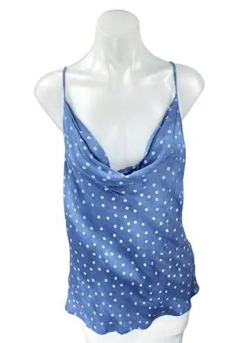 Style Rack Women's Blue Polka Dot Sleeveless Cowl Neck Cami Camisole Tank Top L