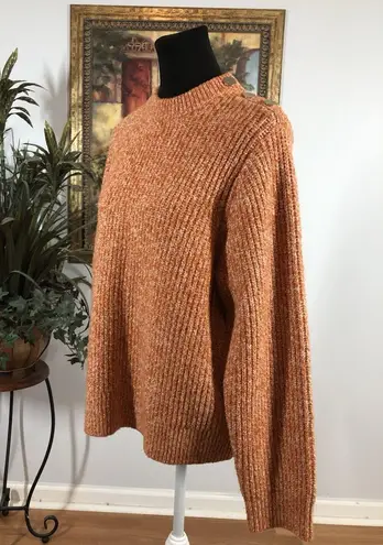 Ava & Viv Women XXL Sweater Long Sleeve Pullover Crew Neck Orange Knit Y2K Boho