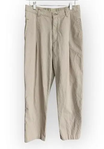 American Vintage Vintage Riveted Lee Khaki Pleated High Waisted  Capri Trousers Pants 28