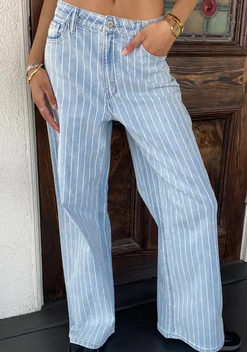 Nectar Clothing Nectar Premium Denim: Striped Baggy Jeans size 3