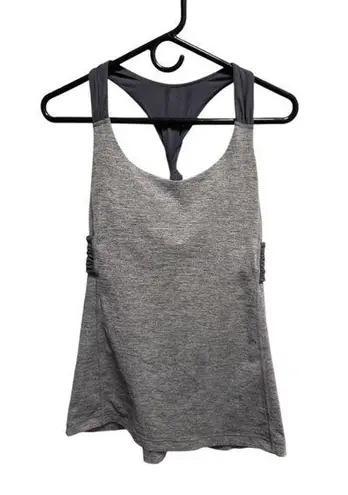 Lululemon  GRAY TWISTED RACER BACK TOP WITH BUILT IN BRA.